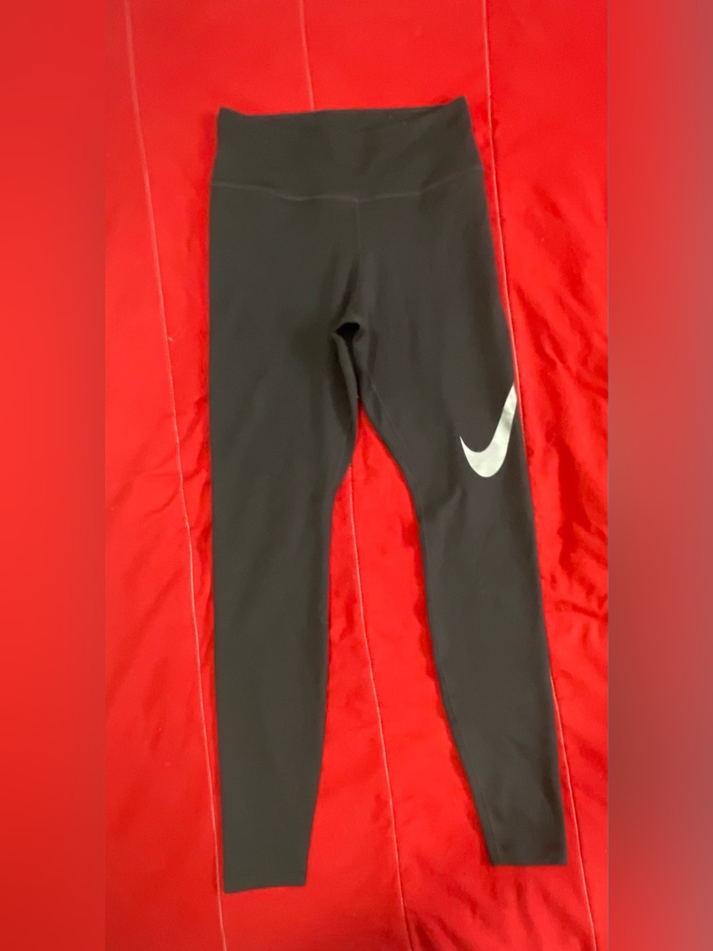 Nike Black High-Waist Leggings with White Swoosh